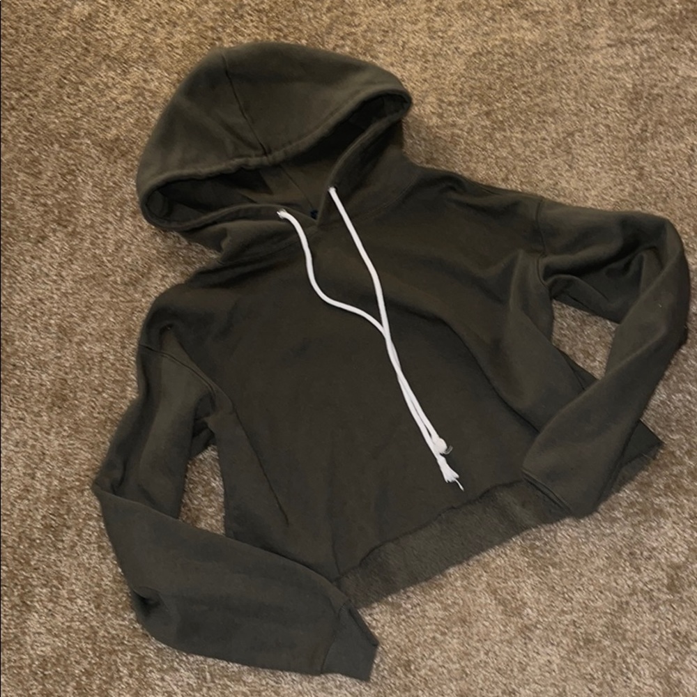 Olive cropped hoody